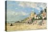 Malakoff Tower and the Shore at Trouville-Eugène Boudin-Stretched Canvas