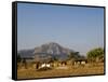 Malawi, Dedza, Grass-Roofed Houses in a Rural Village in the Dedza Region-John Warburton-lee-Framed Stretched Canvas