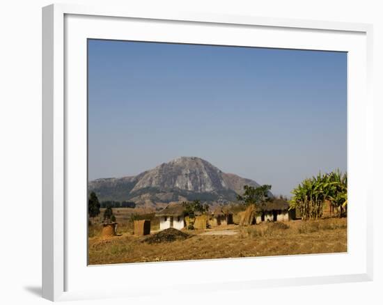 Malawi, Dedza, Grass-Roofed Houses in a Rural Village in the Dedza Region-John Warburton-lee-Framed Photographic Print