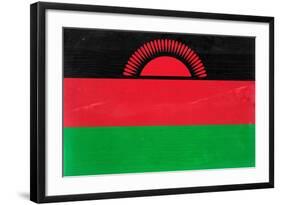 Malawi Flag Design with Wood Patterning - Flags of the World Series-Philippe Hugonnard-Framed Art Print