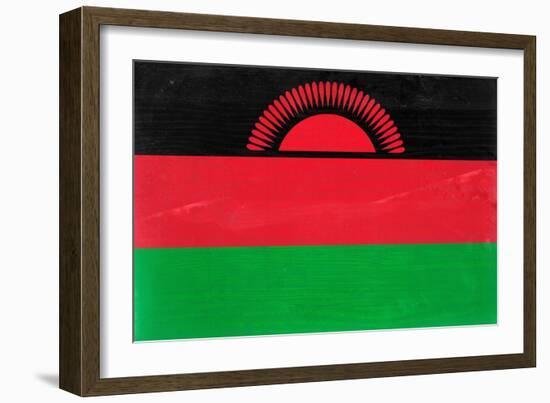 Malawi Flag Design with Wood Patterning - Flags of the World Series-Philippe Hugonnard-Framed Art Print