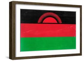 Malawi Flag Design with Wood Patterning - Flags of the World Series-Philippe Hugonnard-Framed Art Print