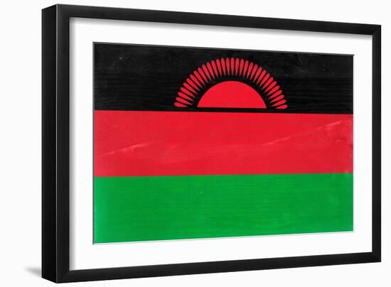 Malawi Flag Design with Wood Patterning - Flags of the World Series-Philippe Hugonnard-Framed Art Print