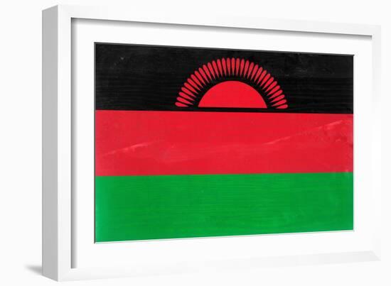 Malawi Flag Design with Wood Patterning - Flags of the World Series-Philippe Hugonnard-Framed Art Print