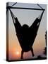 Malawi, Lake Malawi National Park, Young Guest Relaxes in a Hammock at Pumulani Lodge, (MR)-John Warburton-lee-Stretched Canvas