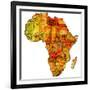 Malawi on Actual Map of Africa-michal812-Framed Art Print