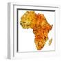 Malawi on Actual Map of Africa-michal812-Framed Art Print