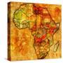 Malawi on Actual Map of Africa-michal812-Stretched Canvas