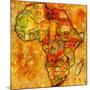 Malawi on Actual Map of Africa-michal812-Mounted Art Print