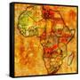 Malawi on Actual Map of Africa-michal812-Framed Stretched Canvas