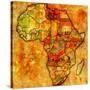 Malawi on Actual Map of Africa-michal812-Stretched Canvas