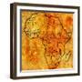 Malawi on Actual Map of Africa-michal812-Framed Art Print