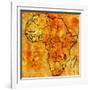 Malawi on Actual Map of Africa-michal812-Framed Art Print