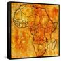 Malawi on Actual Map of Africa-michal812-Framed Stretched Canvas