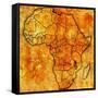 Malawi on Actual Map of Africa-michal812-Framed Stretched Canvas