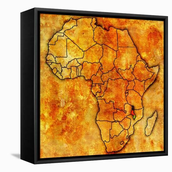 Malawi on Actual Map of Africa-michal812-Framed Stretched Canvas