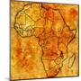 Malawi on Actual Map of Africa-michal812-Mounted Art Print