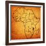 Malawi on Actual Map of Africa-michal812-Framed Art Print