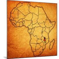 Malawi on Actual Map of Africa-michal812-Mounted Art Print