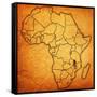 Malawi on Actual Map of Africa-michal812-Framed Stretched Canvas