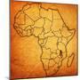 Malawi on Actual Map of Africa-michal812-Mounted Art Print