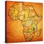 Malawi on Actual Map of Africa-michal812-Stretched Canvas