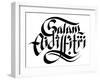 Malay Hand Written Greeting Calligraphy - Happy Aidilfitri-yienkeat-Framed Photographic Print