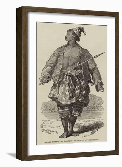 Malay Native of Borneo, Sketched at Singapore-null-Framed Giclee Print