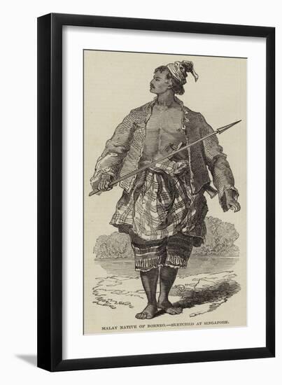 Malay Native of Borneo, Sketched at Singapore-null-Framed Giclee Print