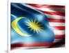 Malaysia Country Flag 3D Illustration-pling-Framed Art Print