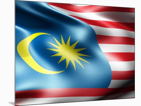 Malaysia Country Flag 3D Illustration-pling-Mounted Art Print