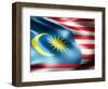 Malaysia Country Flag 3D Illustration-pling-Framed Art Print