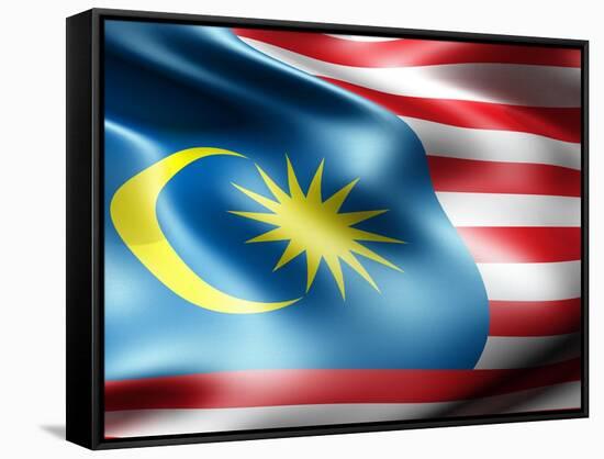 Malaysia Country Flag 3D Illustration-pling-Framed Stretched Canvas