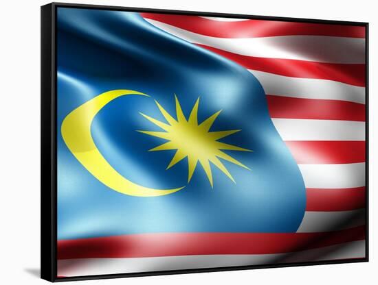 Malaysia Country Flag 3D Illustration-pling-Framed Stretched Canvas