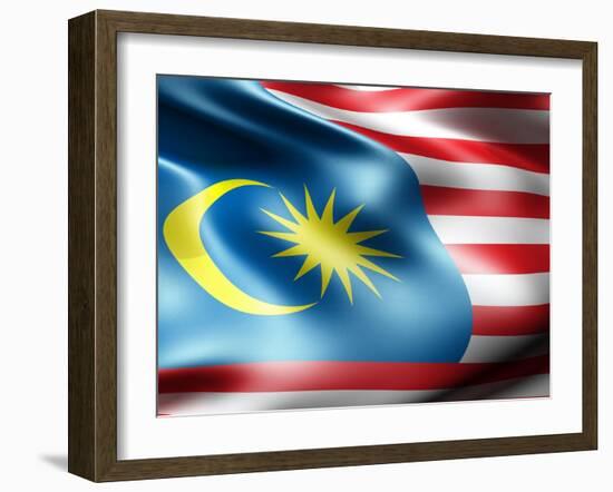 Malaysia Country Flag 3D Illustration-pling-Framed Art Print