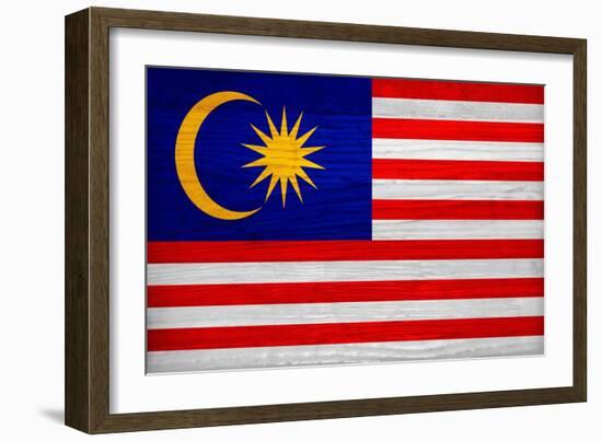 Malaysia Flag Design with Wood Patterning - Flags of the World Series-Philippe Hugonnard-Framed Premium Giclee Print