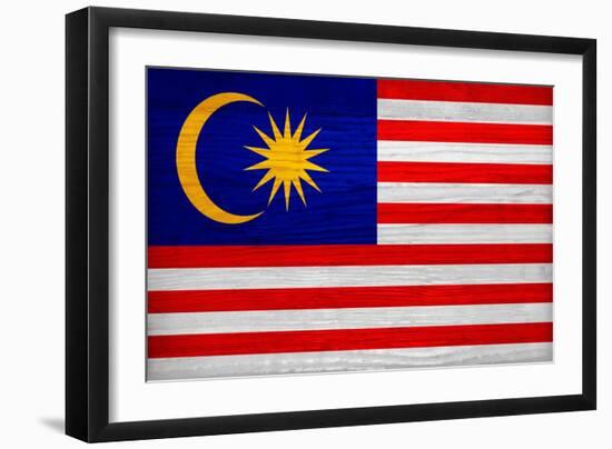 Malaysia Flag Design with Wood Patterning - Flags of the World Series-Philippe Hugonnard-Framed Premium Giclee Print