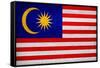 Malaysia Flag Design with Wood Patterning - Flags of the World Series-Philippe Hugonnard-Framed Stretched Canvas