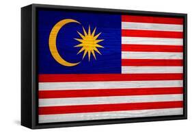 Malaysia Flag Design with Wood Patterning - Flags of the World Series-Philippe Hugonnard-Framed Stretched Canvas