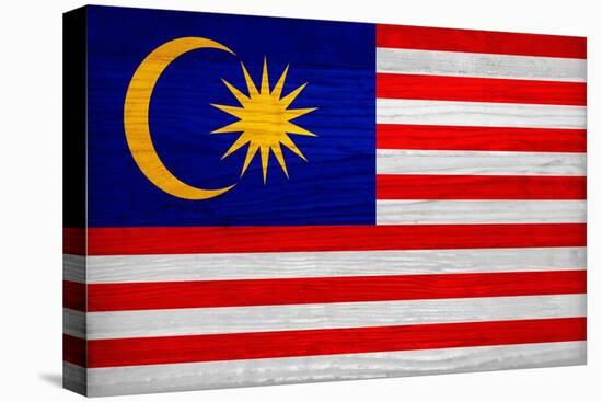 Malaysia Flag Design with Wood Patterning - Flags of the World Series-Philippe Hugonnard-Stretched Canvas