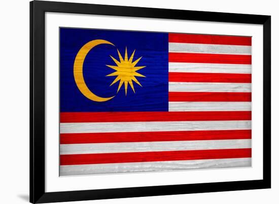 Malaysia Flag Design with Wood Patterning - Flags of the World Series-Philippe Hugonnard-Framed Art Print