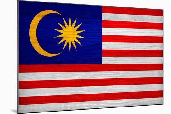 Malaysia Flag Design with Wood Patterning - Flags of the World Series-Philippe Hugonnard-Mounted Art Print