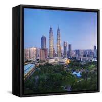 Malaysia, Selangor State, Kuala Lumpur, KLCC (Kuala Lumpur City Centre) Petronas Towers-Gavin Hellier-Framed Stretched Canvas