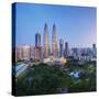 Malaysia, Selangor State, Kuala Lumpur, KLCC (Kuala Lumpur City Centre) Petronas Towers-Gavin Hellier-Stretched Canvas