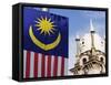 Malaysian Flag and Old Kl Railway Station, Kuala Lumpur, Malaysia, Southeast Asia, Asia-Christian Kober-Framed Stretched Canvas