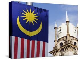 Malaysian Flag and Old Kl Railway Station, Kuala Lumpur, Malaysia, Southeast Asia, Asia-Christian Kober-Stretched Canvas