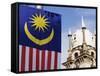 Malaysian Flag and Old Kl Railway Station, Kuala Lumpur, Malaysia, Southeast Asia, Asia-Christian Kober-Framed Stretched Canvas