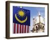 Malaysian Flag and Old Kl Railway Station, Kuala Lumpur, Malaysia, Southeast Asia, Asia-Christian Kober-Framed Photographic Print