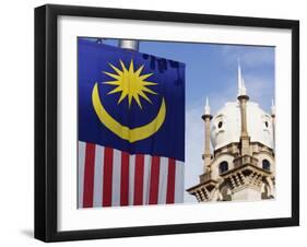 Malaysian Flag and Old Kl Railway Station, Kuala Lumpur, Malaysia, Southeast Asia, Asia-Christian Kober-Framed Photographic Print