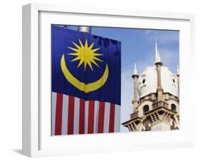 Malaysian Flag and Old Kl Railway Station, Kuala Lumpur, Malaysia, Southeast Asia, Asia-Christian Kober-Framed Photographic Print